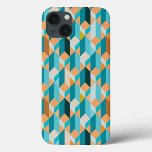 Blauwgroen en Oranje modellen Case-Mate iPhone Case (Achterkant)