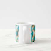 Blauwgroen en Oranje modellen Espresso Kop (Achterkant)
