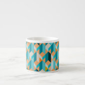 Blauwgroen en Oranje modellen Espresso Kop (Voorkant)