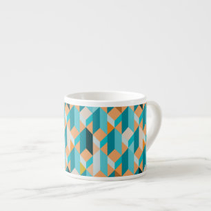 Blauwgroen en Oranje modellen Espresso Kop