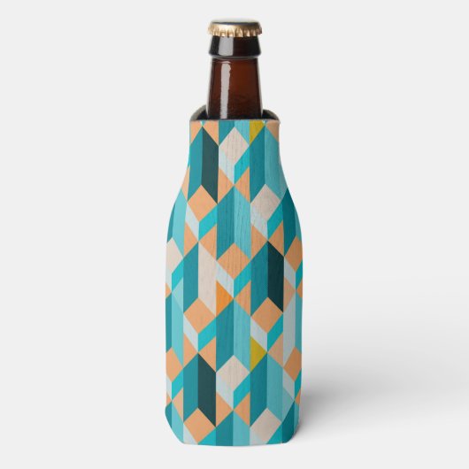 Blauwgroen en Oranje modellen Flesjeskoeler (Fles Voorkant)