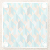 Blauwgroen en Oranje modellen Glazen Onderzetter (Achterkant)