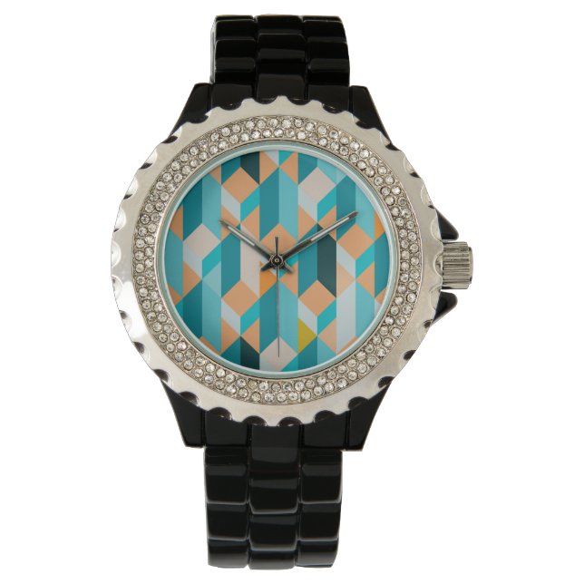 Blauwgroen en Oranje modellen Horloge (Voorkant)