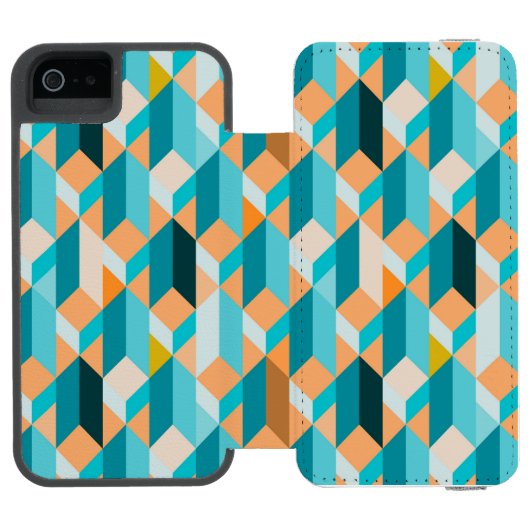 Blauwgroen en Oranje modellen Incipio iPhone Portemonnee Hoesje (Agenda Open)