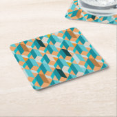 Blauwgroen en Oranje modellen Kartonnen Onderzetters (Schuin)