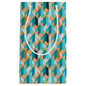 Blauwgroen en Oranje modellen Klein Cadeauzakje (Voorkant)