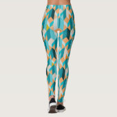 Blauwgroen en Oranje modellen Leggings (Achterkant)