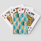 Blauwgroen en Oranje modellen Pokerkaarten (Achterkant)