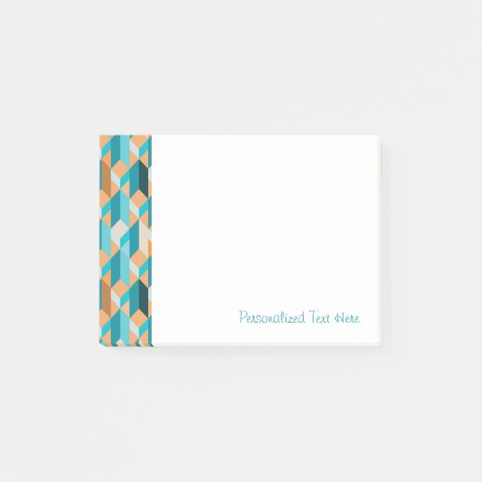 Blauwgroen en Oranje modellen Post-it® Notes (Voorkant)