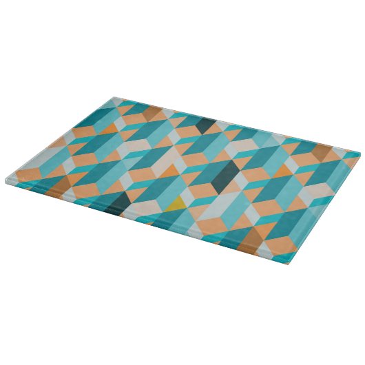 Blauwgroen en Oranje modellen Snijplank (Hoek)