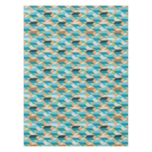 Blauwgroen en Oranje modellen Tafelkleed (Voorkant)