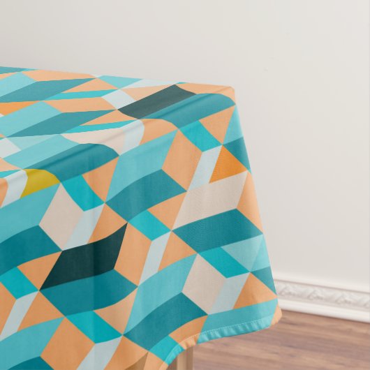 Blauwgroen en Oranje modellen Tafelkleed (Voorbeeld)