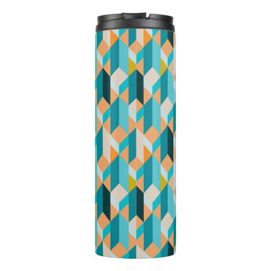 Blauwgroen en Oranje modellen Thermosbeker (Achterkant)