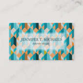 Blauwgroen en Oranje modellen Visitekaartje (Voorkant)