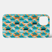 Blauwgroen en Oranje patroon Case-Mate iPhone Case (Achterkant (horizontaal))