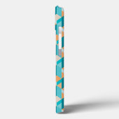 Blauwgroen en Oranje patroon Case-Mate iPhone Case (Achterkant / Links)