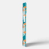 Blauwgroen en Oranje patroon Case-Mate iPhone Case (Achterkant / Rechts)