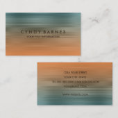 Blauwgroen en Oranje Stripe Visitekaartje (Voorkant / Achterkant)
