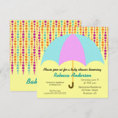 Blauwgroen en Paars Baby shower Kaart (Voorkant / Achterkant)