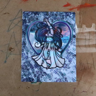 Blauwgroen en Paars Belly Dancer Love Heart Briefkaart
