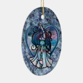 Blauwgroen en Paars Belly Dancer Love Heart Keramisch Ornament (Rechts)