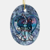 Blauwgroen en Paars Belly Dancer Love Heart Keramisch Ornament (Achterkant)