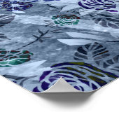 Blauwgroen en Paars Belly Dancer Love Heart Poster (Hoek)