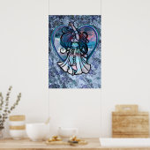 Blauwgroen en Paars Belly Dancer Love Heart Poster (Keuken)