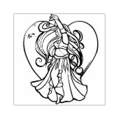 Blauwgroen en Paars Belly Dancer Love Heart Rubberstempel (Afrduk)