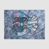 Blauwgroen en Paars Belly Dancer Love Heart Tissuepapier (Voorkant)