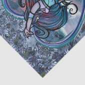 Blauwgroen en Paars Belly Dancer Love Heart Tissuepapier (Detail)