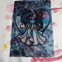 Blauwgroen en Paars Belly Dancer Love Heart Tissuepapier