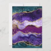 Blauwgroen en Paars Glitter Agate Birthday Kaart (Achterkant)