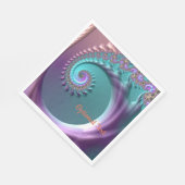 Blauwgroen en Paars Spiral Fractal Paper Napkins Servet (Hoek)
