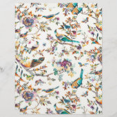 Blauwgroen en paars  vogelaankomstpapier (Voorkant / Achterkant)