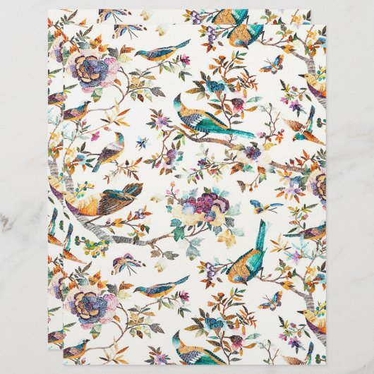 Blauwgroen en paars  vogelaankomstpapier (Voorkant / Achterkant)