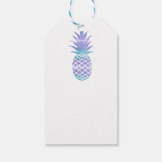 Blauwgroen en Paarse ananas van Aqua Cadeaulabel (Achterkant)