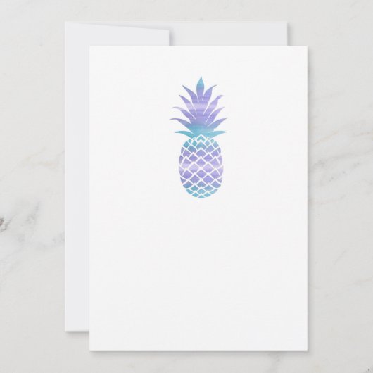 Blauwgroen en Paarse ananas van Aqua Kaart (Achterkant)