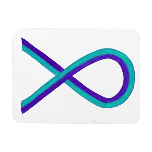 Blauwgroen en Paarse bewustwording Magneet (Horizontaal)