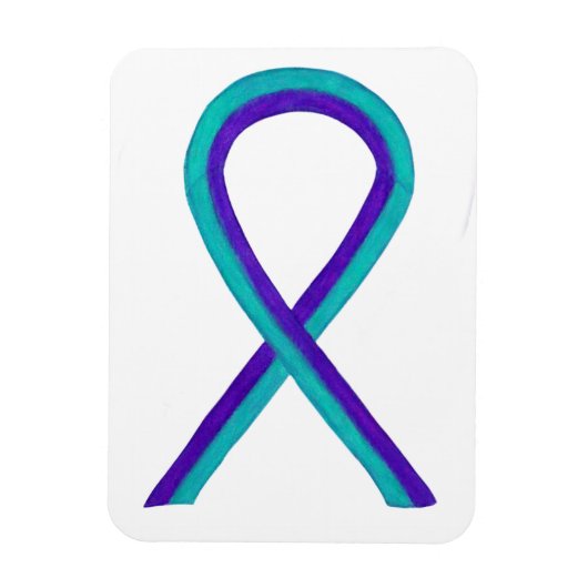 Blauwgroen en Paarse bewustwording Magneet (Verticaal)