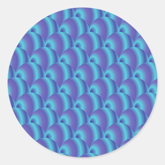 Blauwgroen en paarse cirkelpatroon, grappig gesche ronde sticker (Voorkant)