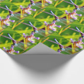 Blauwgroen en paarse dragonvlieg cadeaupapier (Hoek)