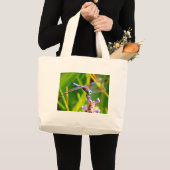 Blauwgroen en paarse dragonvlieg grote tote bag (Voorkant (product))