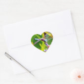 Blauwgroen en paarse dragonvlieg hart sticker (Envelop)