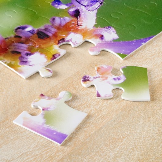 Blauwgroen en paarse dragonvlieg legpuzzel (Zijkant)