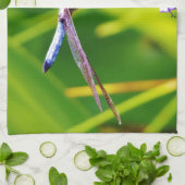 Blauwgroen en paarse dragonvlieg theedoek (Gevouwen)