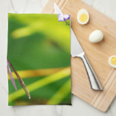 Blauwgroen en paarse dragonvlieg theedoek (Quarter Fold)