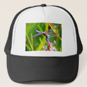 Blauwgroen en paarse dragonvlieg trucker pet (Voorkant)