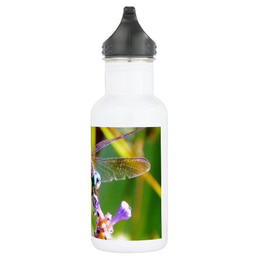 Blauwgroen en paarse dragonvlieg waterfles  (Rechts)