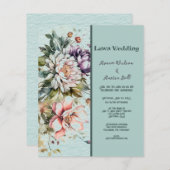 BLAUWGROEN en Paarse Floral Wedding (Voorkant / Achterkant)